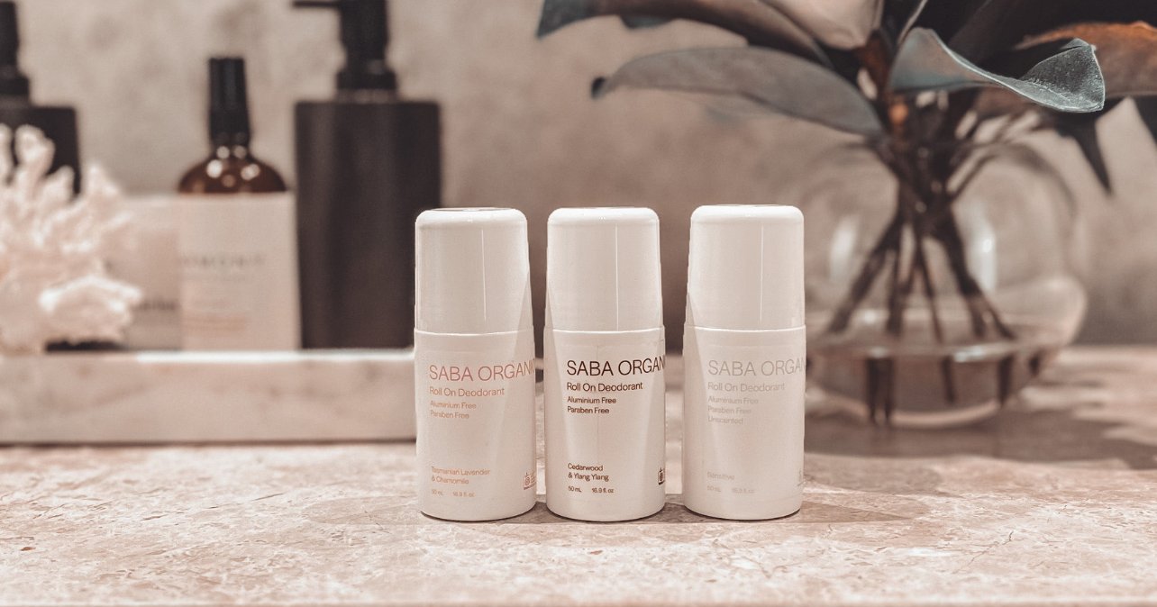 deodorants on beautiful bathroom vanitiy