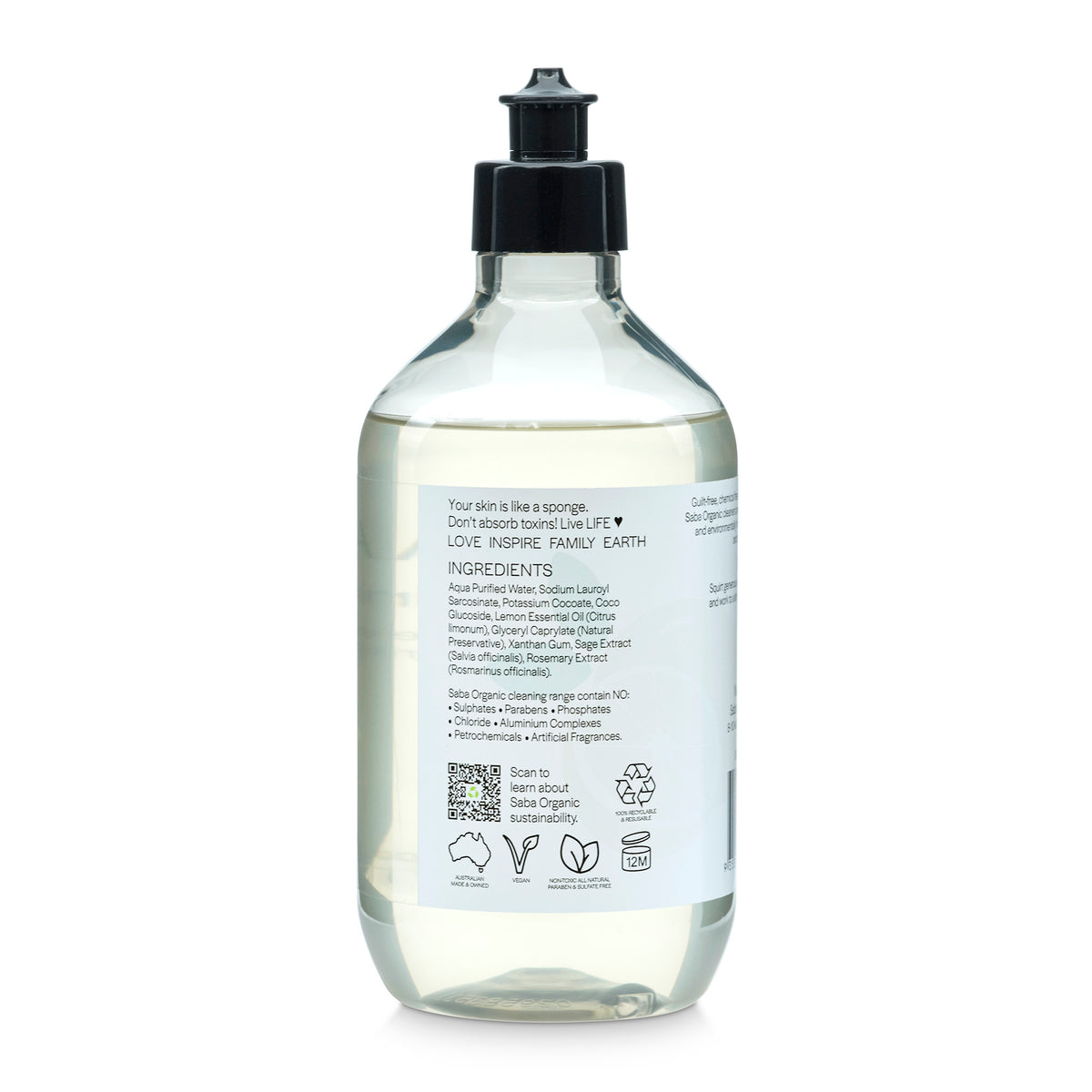 Dishwashing Liquid - Lemon – Saba Organic